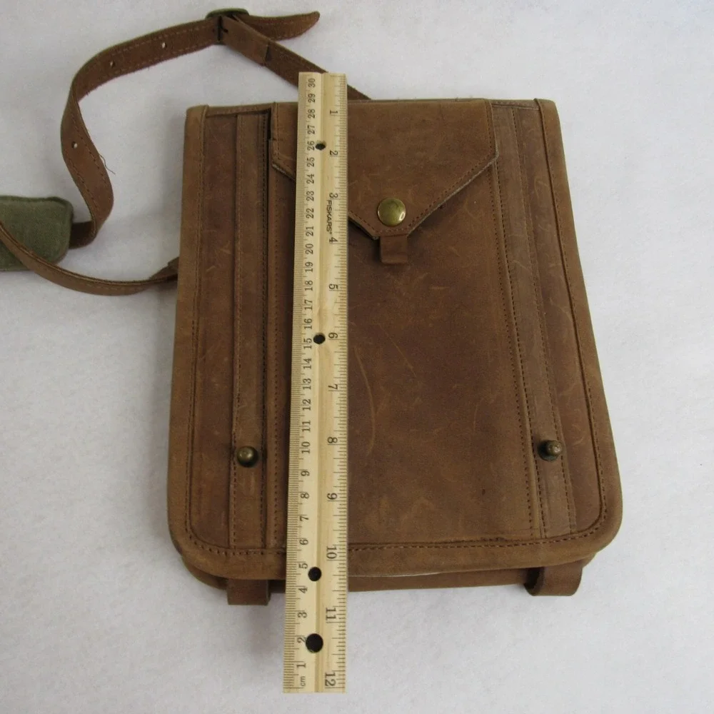 IPad Tablet Case Sleeve Temple Brown Oiled Leather WWII Canvas Shoulder Strap